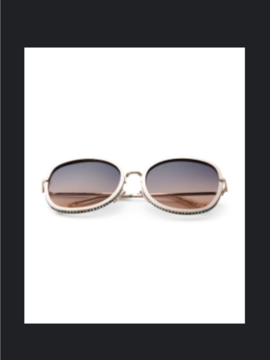 Betsey Johnson Accessories - Betsey Johnson Gold Frame Sunglasses Bejeweled with Gradient Brown-Black Lens